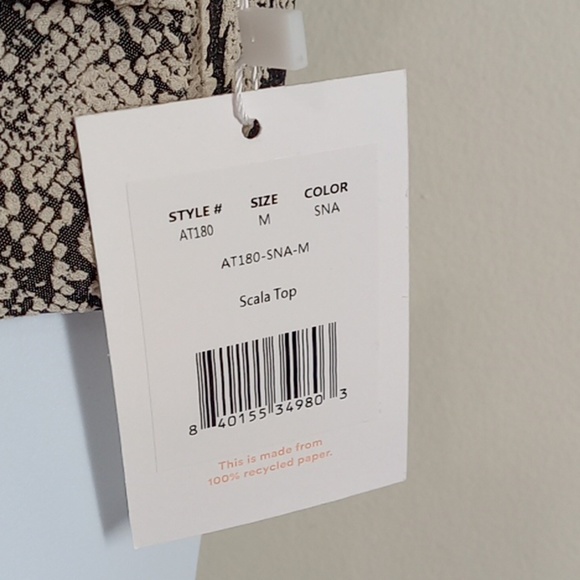 NEW Andie Bikini Medium Swim Vacation The Scala Top Black Creme Strapless - Picture 3 of 5